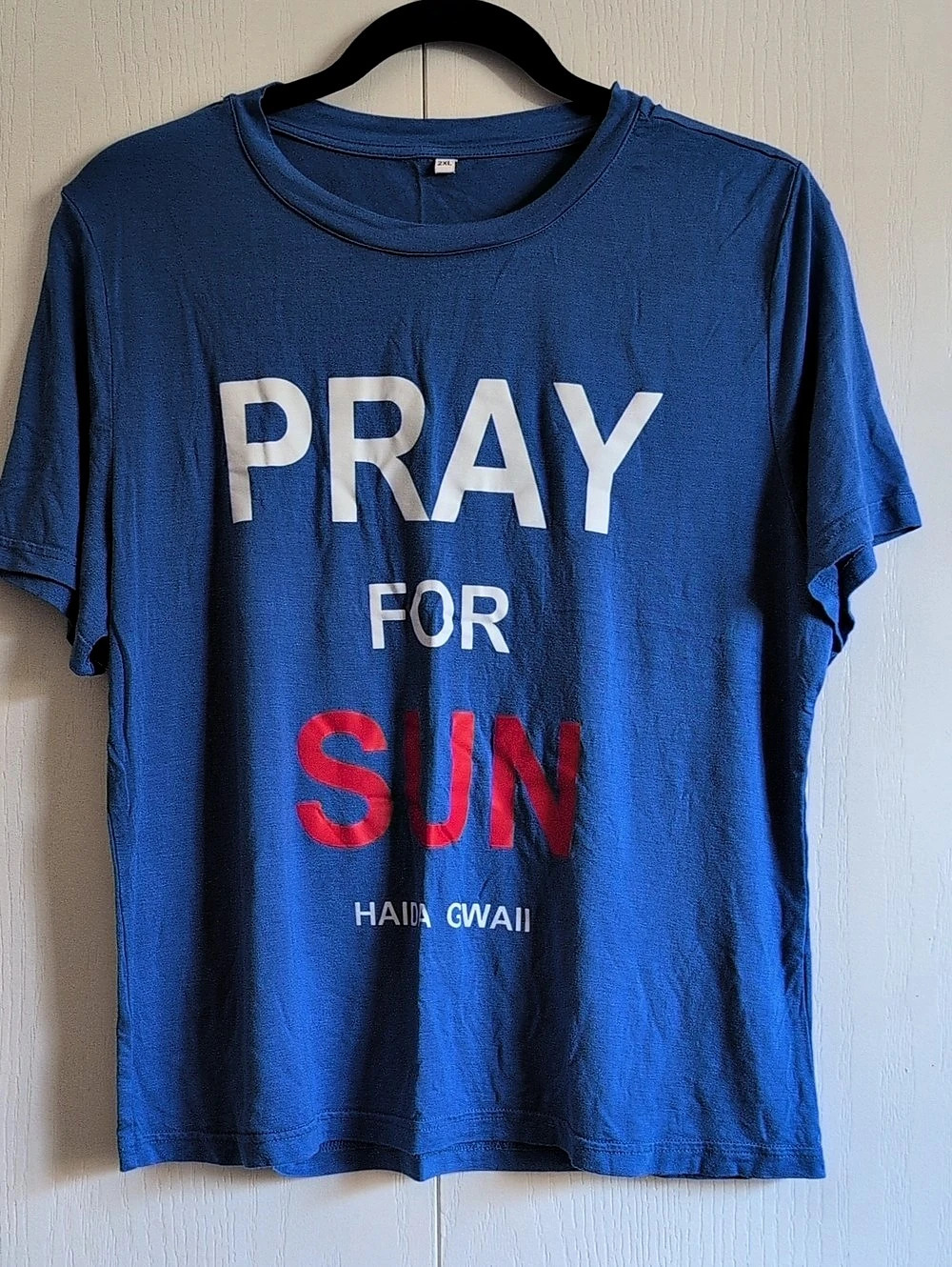 Pray for Sun Graphic Tee in Blue